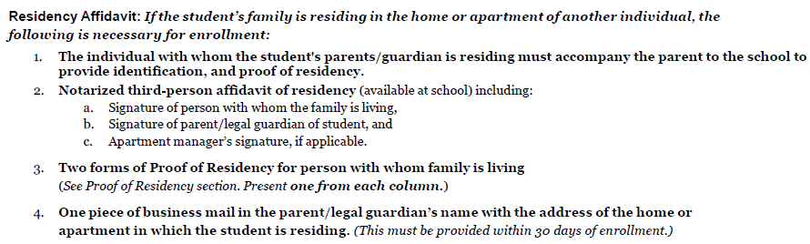 Residency Affidavit